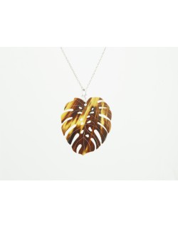 Pendentif Ecaille feuille Monstera