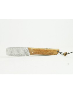  Couteau droit lame Damas Forgé en Bois de Fer Reunion