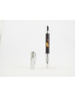 Stylo Roller Ecaille et chrome