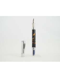 Stylo plume Ecaille et chrome bouchon aimanté