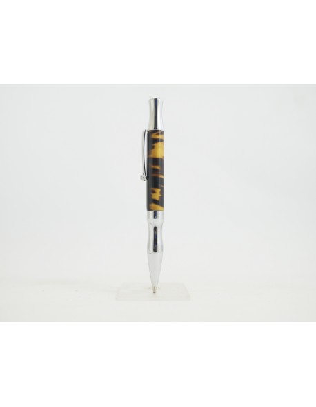 Stylo bille Ecaille et chrome